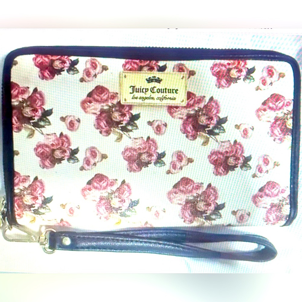 Juicy Couture Floral Wristlet - Pink and Cream